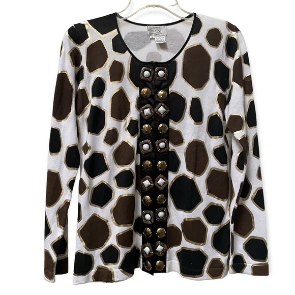 Just B Sweaters - JUST B Cardigan Sweater Giraffe Print NWT Size Small